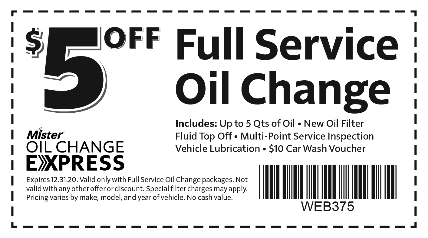 Mister Car Wash Oil Change Coupon